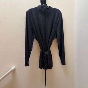 Lane Bryant Long Sleeve Top Metallic Black Grey 22/24 3X NWT Long Sleeve